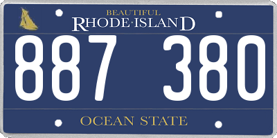 RI license plate 887380