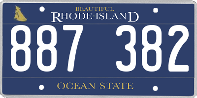 RI license plate 887382