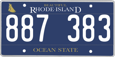 RI license plate 887383