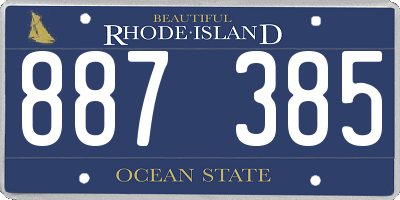 RI license plate 887385