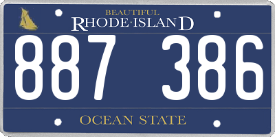 RI license plate 887386