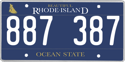 RI license plate 887387