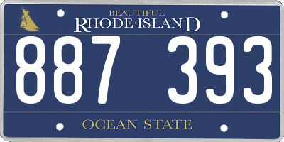 RI license plate 887393