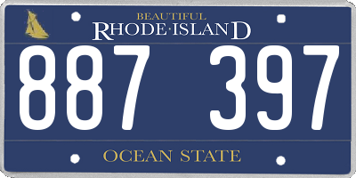 RI license plate 887397