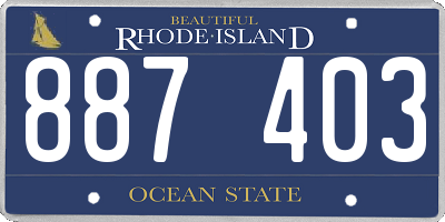 RI license plate 887403