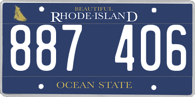 RI license plate 887406