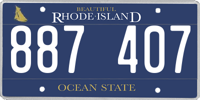 RI license plate 887407