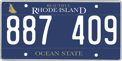 RI license plate 887409