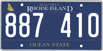 RI license plate 887410