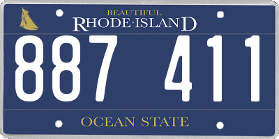 RI license plate 887411