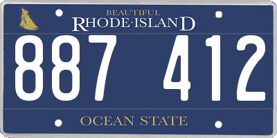 RI license plate 887412