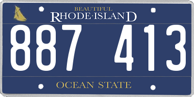 RI license plate 887413
