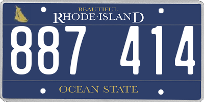 RI license plate 887414