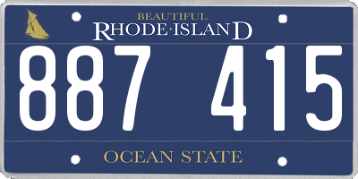 RI license plate 887415