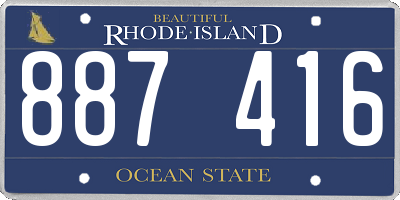 RI license plate 887416