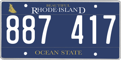 RI license plate 887417