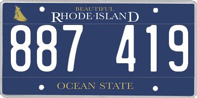 RI license plate 887419
