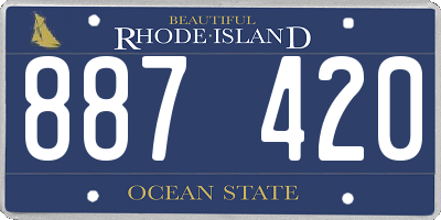 RI license plate 887420