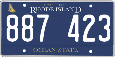 RI license plate 887423