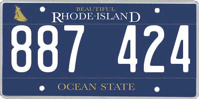 RI license plate 887424