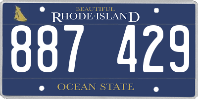 RI license plate 887429