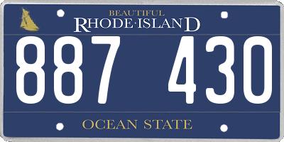 RI license plate 887430