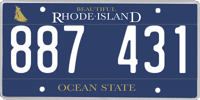 RI license plate 887431