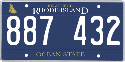 RI license plate 887432