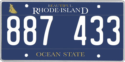 RI license plate 887433