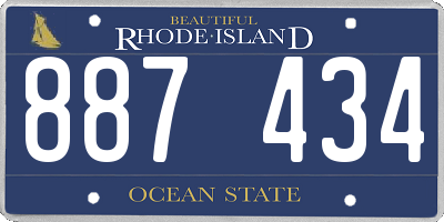RI license plate 887434