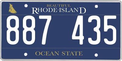 RI license plate 887435
