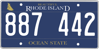 RI license plate 887442