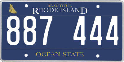 RI license plate 887444