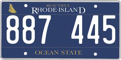 RI license plate 887445