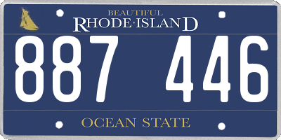 RI license plate 887446