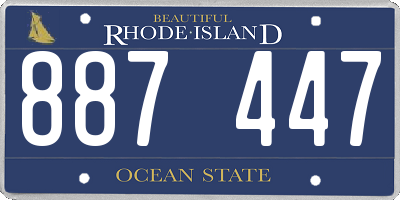 RI license plate 887447