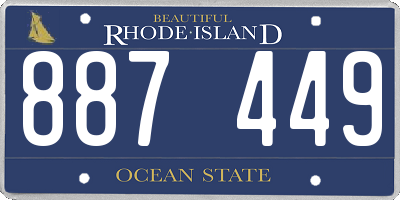 RI license plate 887449