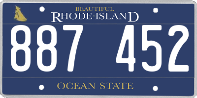 RI license plate 887452