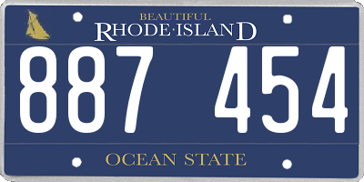 RI license plate 887454