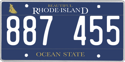 RI license plate 887455