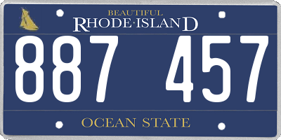 RI license plate 887457