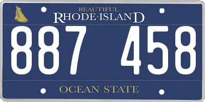 RI license plate 887458