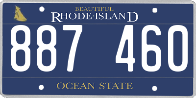 RI license plate 887460