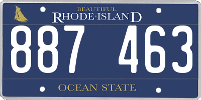 RI license plate 887463