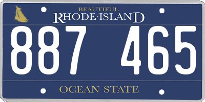 RI license plate 887465