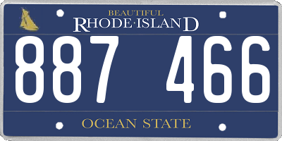 RI license plate 887466