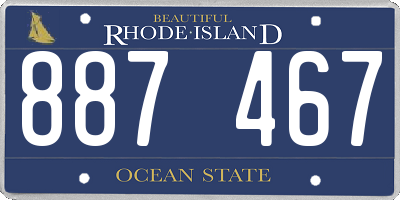 RI license plate 887467