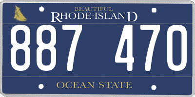 RI license plate 887470