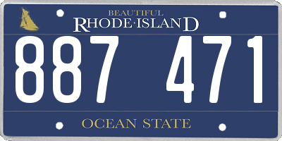 RI license plate 887471