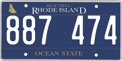 RI license plate 887474